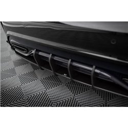 Maxton - Street Pro Lame Du Pare Chocs Arriere Mercedes-Benz A AMG-Line W176 Facelift Rouge + Rabats Brillant