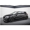 Maxton - Street Pro Rajouts Des Bas De Caisse Mercedes-Benz A AMG-Line W176 Facelift Noir-Rouge + Rabats Brillant