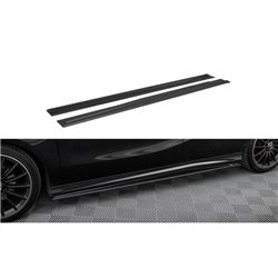 Maxton - Street Pro Rajouts Des Bas De Caisse Mercedes-Benz A AMG-Line W176 Facelift Noir-Rouge