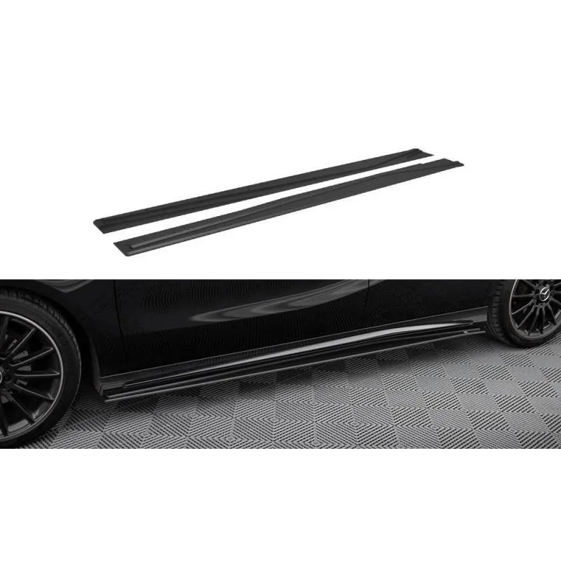 Maxton - Street Pro Rajouts Des Bas De Caisse Mercedes-Benz A AMG-Line W176 Facelift Noir-Rouge