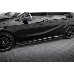 Maxton - Street Pro Rajouts Des Bas De Caisse Mercedes-Benz A AMG-Line W176 Facelift Noir-Rouge