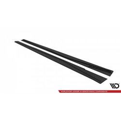 Maxton - Street Pro Rajouts Des Bas De Caisse Mercedes-Benz A AMG-Line W176 Facelift Noir-Rouge