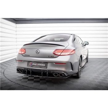 Maxton - Street Pro Central Diffuseur Arriere Mercedes-AMG C43 Coupe / Cabrio C205 Facelift / A205 Facelift Noir-Rouge
