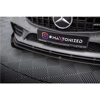 Maxton - Street Pro Lame Du Pare-Chocs Avant Mercedes-AMG C43 Coupe / Cabrio C205 Facelift / A205 Facelift Noir-Rouge + Rabats B