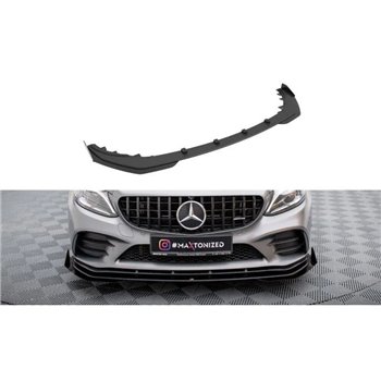 Maxton - Street Pro Lame Du Pare-Chocs Avant Mercedes-AMG C43 Coupe / Cabrio C205 Facelift / A205 Facelift Noir + Rabats Brillan