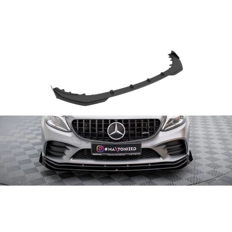 Maxton - Street Pro Lame Du Pare-Chocs Avant Mercedes-AMG C43 Coupe / Cabrio C205 Facelift / A205 Facelift Noir + Rabats Brillan