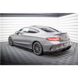 Maxton - Street Pro Lame Du Pare Chocs Arriere Mercedes-AMG C43 Coupe / Cabrio C205 Facelift / A205 Facelift Noir-Rouge + Rabats