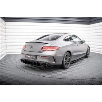 Maxton - Street Pro Lame Du Pare Chocs Arriere Mercedes-AMG C43 Coupe / Cabrio C205 Facelift / A205 Facelift Noir-Rouge