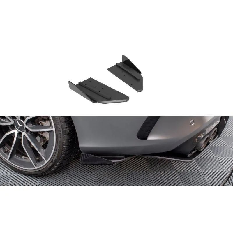 Maxton - Street Pro Lame Du Pare Chocs Arriere Mercedes-AMG C43 Coupe / Cabrio C205 Facelift / A205 Facelift Noir + Rabats Brill