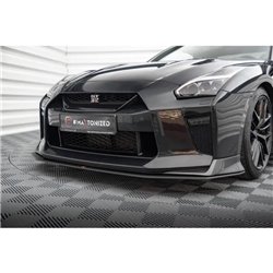 Maxton - Street Pro Lame Du Pare-Chocs Avant Nissan GTR R35 Facelift Noir-Rouge