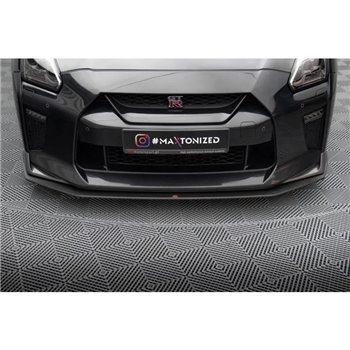 Maxton - Street Pro Lame Du Pare-Chocs Avant Nissan GTR R35 Facelift Noir-Rouge