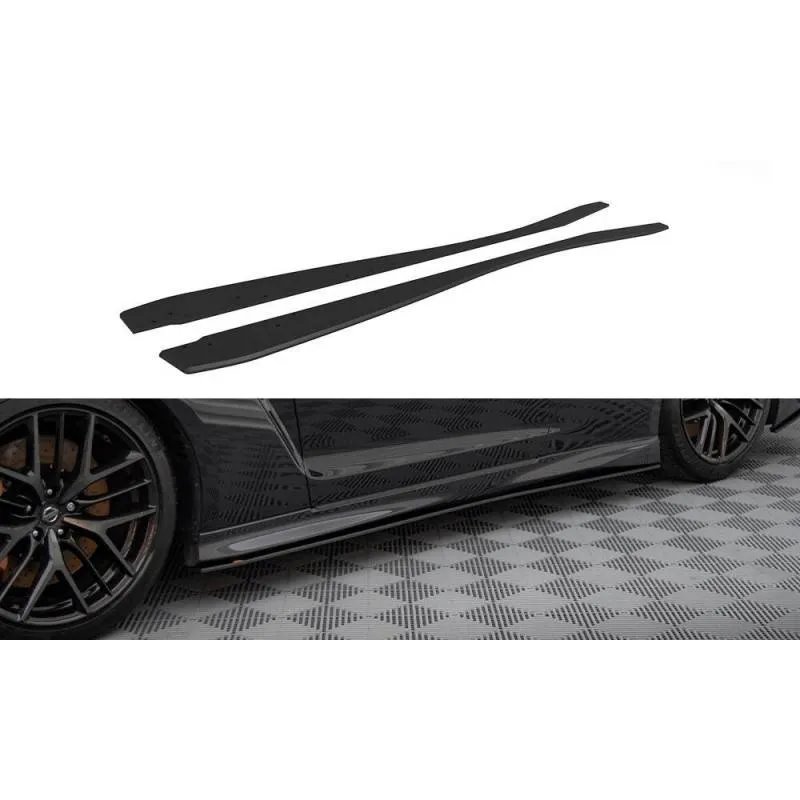 Maxton - Street Pro Rajouts Des Bas De Caisse Nissan GTR R35 Facelift Noir-Rouge