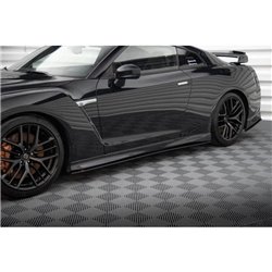 Maxton - Street Pro Rajouts Des Bas De Caisse Nissan GTR R35 Facelift Noir-Rouge