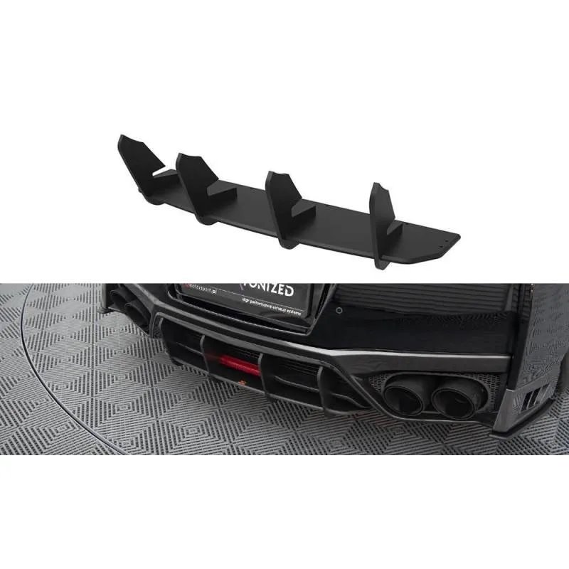 Maxton - Street Pro Central Diffuseur Arriere Nissan GTR R35 Facelift Noir-Rouge