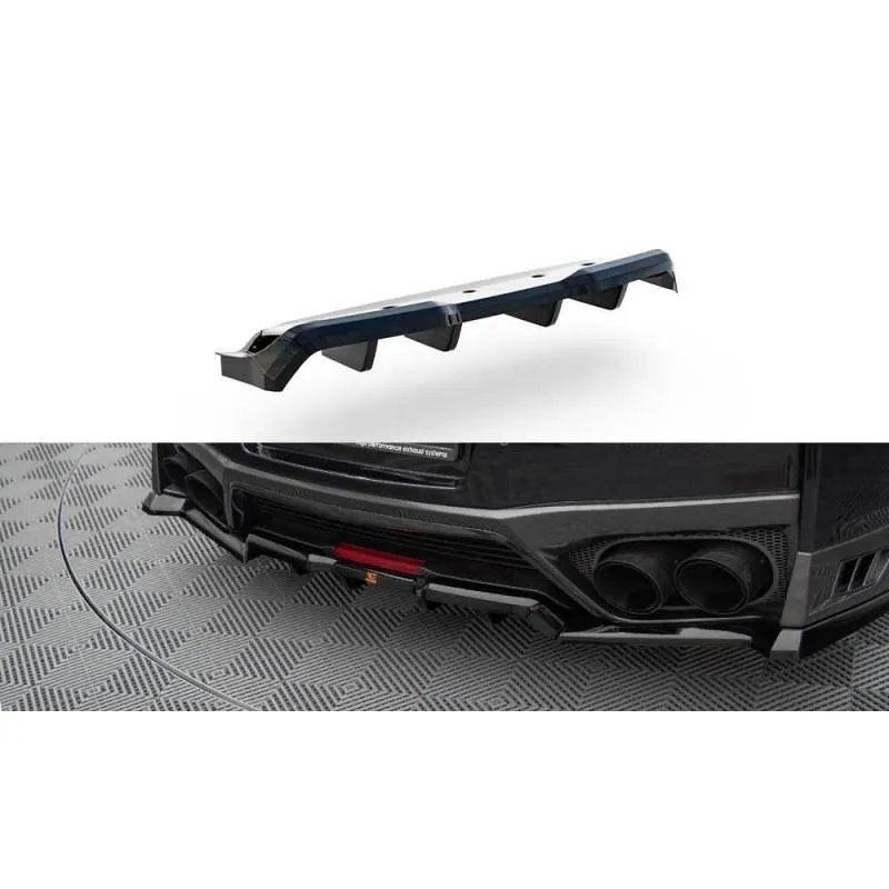 Maxton - Arriere Splitter (avec une barre verticale) Nissan GTR R35 Facelift