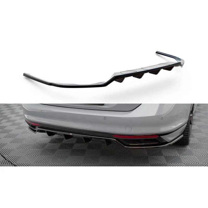 Maxton - Arriere Splitter (avec une barre verticale) Volkswagen Passat R-Line B8 Facelift