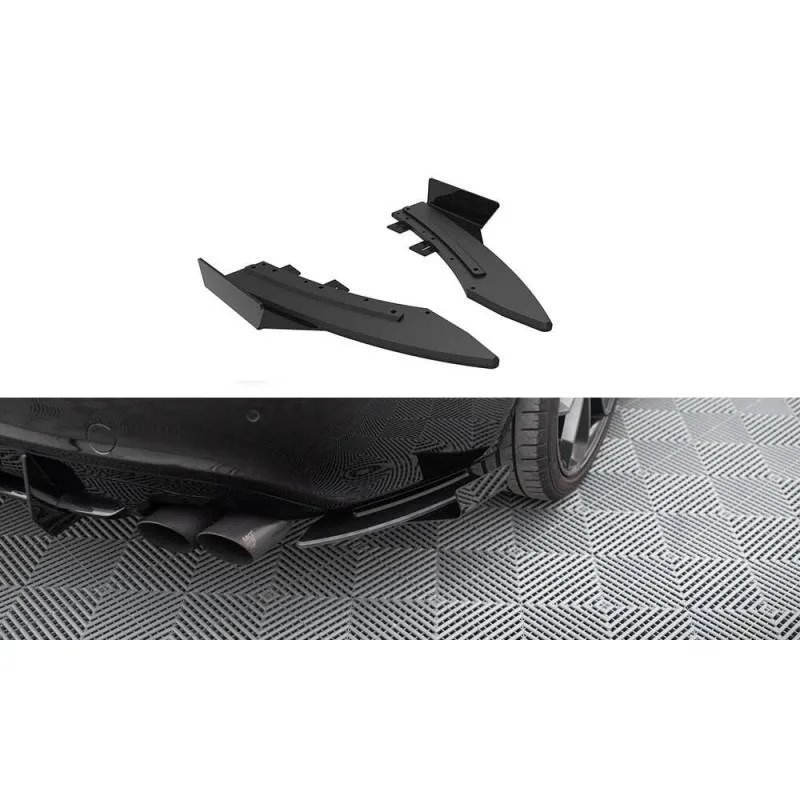 Maxton - Street Pro Lame Du Pare Chocs Arriere Audi S5 / A5 S-Line Coupe / Cabriolet 8T Noir-Rouge + Rabats Brillant