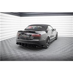Maxton - Street Pro Lame Du Pare Chocs Arriere Audi S5 / A5 S-Line Coupe / Cabriolet 8T Noir-Rouge + Rabats Brillant