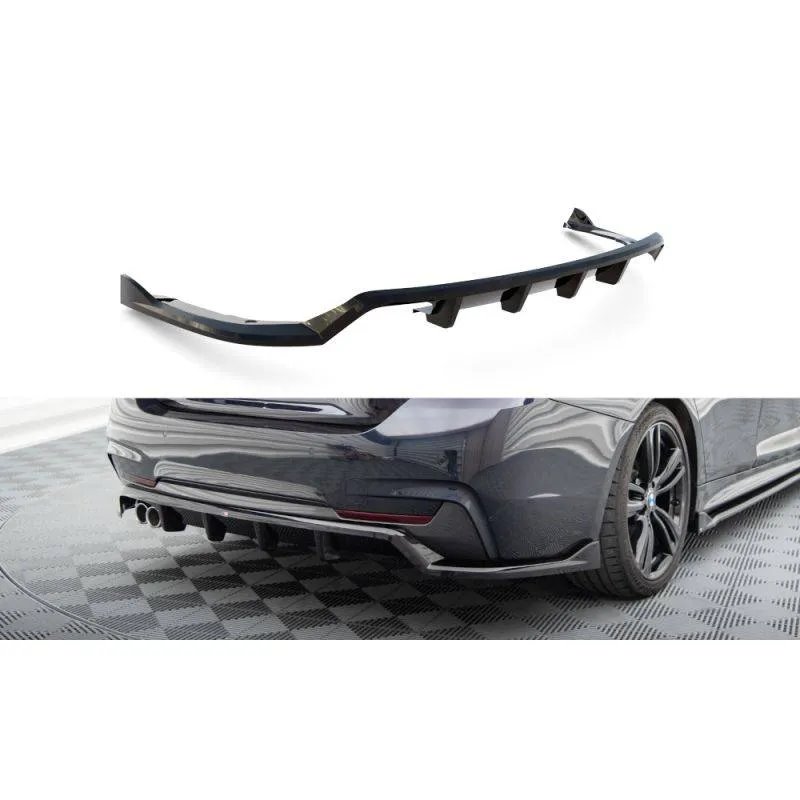 Maxton - Arriere Splitter (avec une barre verticale) BMW 4 Coupe / Gran Coupe / Cabrio M-Pack F32 / F36 / F33