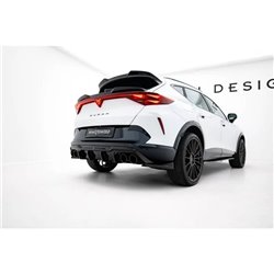 Maxton - Rajout Du Pare-Chocs Arriere V.3 + Faux Pot D'échappement Cupra Formentor Mk1 Facelift Noir Brillant \ Chrome