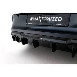 Maxton - Rajout Du Pare-Chocs Arriere V.3 + Faux Pot D'échappement Cupra Formentor Mk1 Facelift Noir Brillant \ Chrome