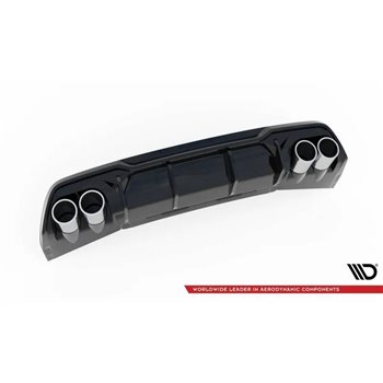 Maxton - Rajout Du Pare-Chocs Arriere V.3 + Faux Pot D'échappement Cupra Formentor Mk1 Facelift Noir Brillant \ Chrome