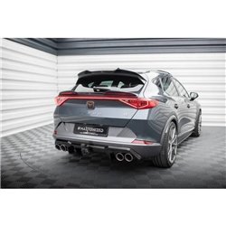 Maxton - Rajout Du Pare-Chocs Arriere V.3 + Faux Pot D'échappement Cupra Formentor Mk1 Facelift Noir Brillant \ Noir