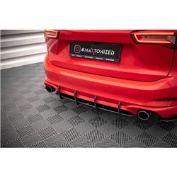 Maxton - Street Pro Central Diffuseur Arriere Ford Focus Estate ST Mk4 Noir-Rouge