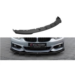 Maxton - Street Pro Lame Du Pare-Chocs Avant BMW 4 Coupe / Gran Coupe / Cabrio M-Pack F32 / F36 / F33 Noir + Rabats Brillant