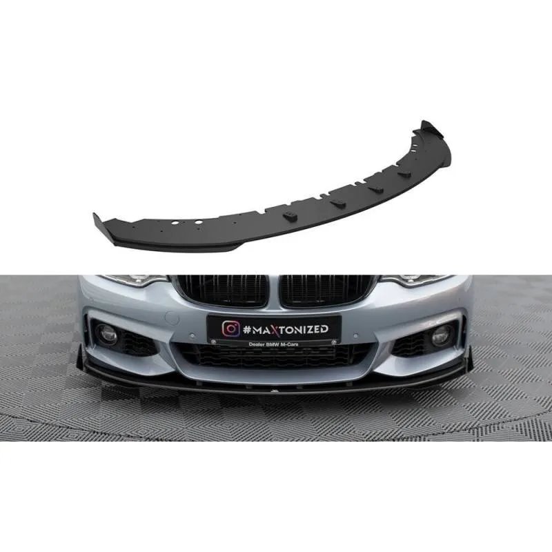 Maxton - Street Pro Lame Du Pare-Chocs Avant BMW 4 Coupe / Gran Coupe / Cabrio M-Pack F32 / F36 / F33 Noir + Rabats Brillant