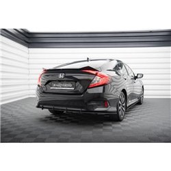 Maxton - Street Pro Central Diffuseur Arriere Honda Civic Mk10 Noir-Rouge