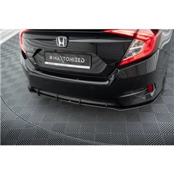 Maxton - Street Pro Central Diffuseur Arriere Honda Civic Mk10 Noir-Rouge