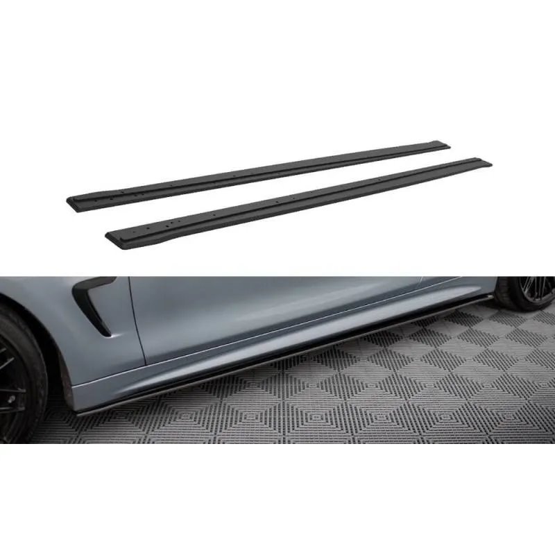 Maxton - Street Pro Rajouts Des Bas De Caisse BMW 4 Coupe / Gran Coupe / Cabrio M-Pack F32 / F36 / F33 Noir-Rouge