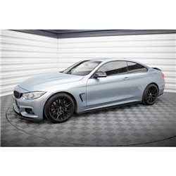 Maxton - Street Pro Rajouts Des Bas De Caisse BMW 4 Coupe / Gran Coupe / Cabrio M-Pack F32 / F36 / F33 Noir-Rouge