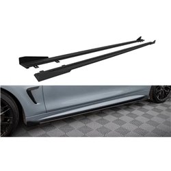 Maxton - Street Pro Rajouts Des Bas De Caisse BMW 4 Coupe / Gran Coupe / Cabrio M-Pack F32 / F36 / F33 Noir-Rouge + Rabats Brill