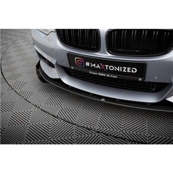 Maxton - Street Pro Lame Du Pare-Chocs Avant BMW 4 Coupe / Gran Coupe / Cabrio M-Pack F32 / F36 / F33 Noir-Rouge + Rabats Brilla