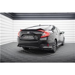 Maxton - Street Pro Lame Du Pare Chocs Arriere Honda Civic Mk10 Noir-Rouge + Rabats Brillant