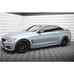 Maxton - Street Pro Rajouts Des Bas De Caisse BMW 4 Coupe / Gran Coupe / Cabrio M-Pack F32 / F36 / F33 Noir + Rabats Brillant 