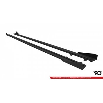Maxton - Street Pro Rajouts Des Bas De Caisse BMW 4 Coupe / Gran Coupe / Cabrio M-Pack F32 / F36 / F33 Noir + Rabats Brillant 