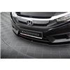 Maxton - Street Pro Lame Du Pare-Chocs Avant Honda Civic Sedan Mk10 Noir-Rouge