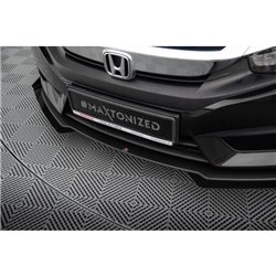 Maxton - Street Pro Lame Du Pare-Chocs Avant Honda Civic Sedan Mk10 Noir-Rouge + Rabats Brillant