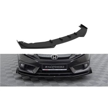 Maxton - Street Pro Lame Du Pare-Chocs Avant Honda Civic Sedan Mk10 Noir + Rabats Brillant
