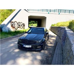 Maxton - LAME DU PARE-CHOCS AVANT / SPLITTER MERCEDES-BENZ AMG C63 W204 FACELIFT Noir Texturé Mat