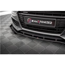 Maxton - Street Pro Lame Du Pare-Chocs Avant Audi TT S / S-Line 8S Noir + Rabats Brillant 