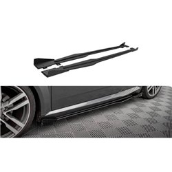 Maxton - Street Pro Rajouts Des Bas De Caisse Audi TT S / S-Line 8S Noir-Rouge + Rabats Brillant