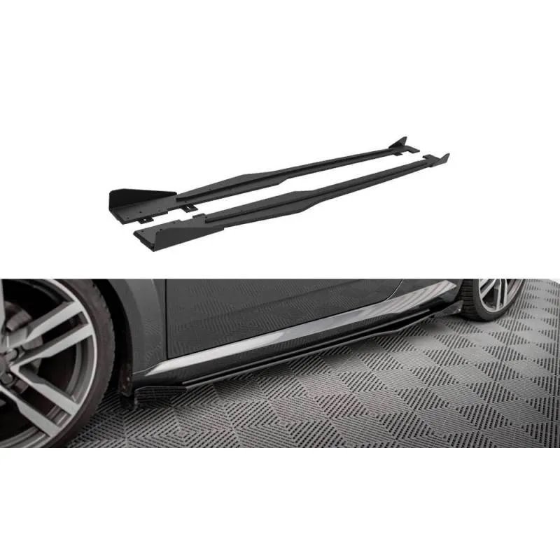 Maxton - Street Pro Rajouts Des Bas De Caisse Audi TT S / S-Line 8S Noir-Rouge + Rabats Brillant