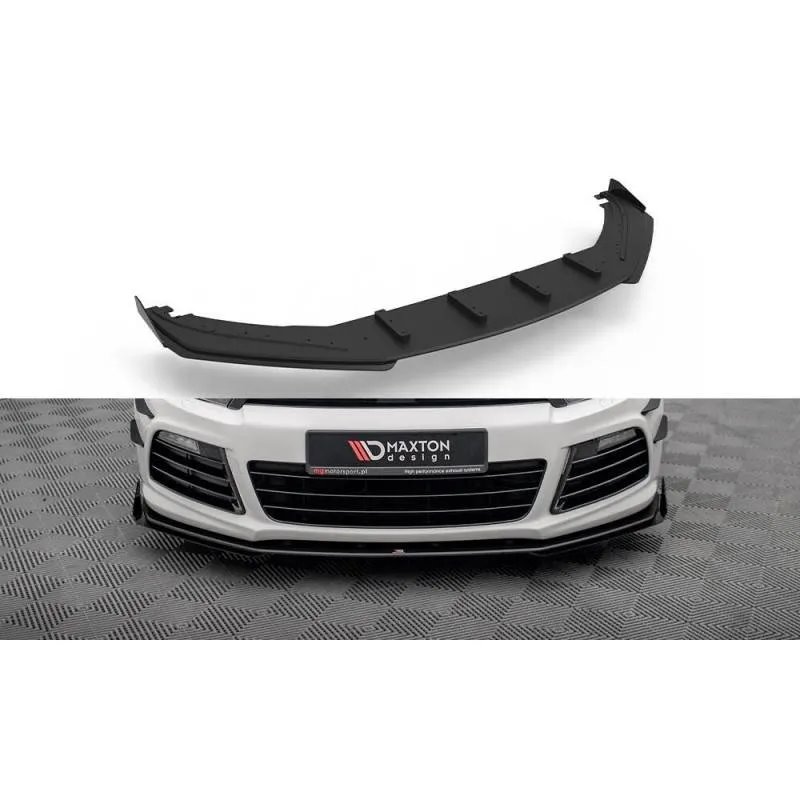 Maxton - Street Pro Lame Du Pare-Chocs Avant Volkswagen Scirocco R Mk3 Noir-Rouge + Rabats Brillant