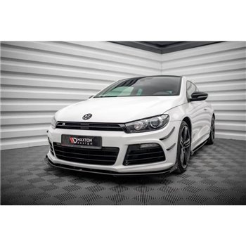 Maxton - Street Pro Lame Du Pare-Chocs Avant Volkswagen Scirocco R Mk3 Noir-Rouge + Rabats Brillant