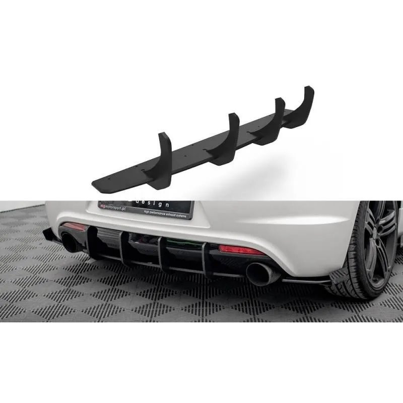 Maxton - Street Pro Central Diffuseur Arriere Volkswagen Scirocco R Mk3 Noir-Rouge