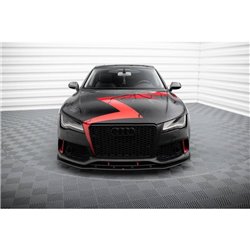 Maxton - Street Pro Lame Du Pare-Chocs Avant Audi A7 RS7 Look C7 Noir-Rouge